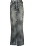 Balenciaga distressed denim maxi skirt - Grey