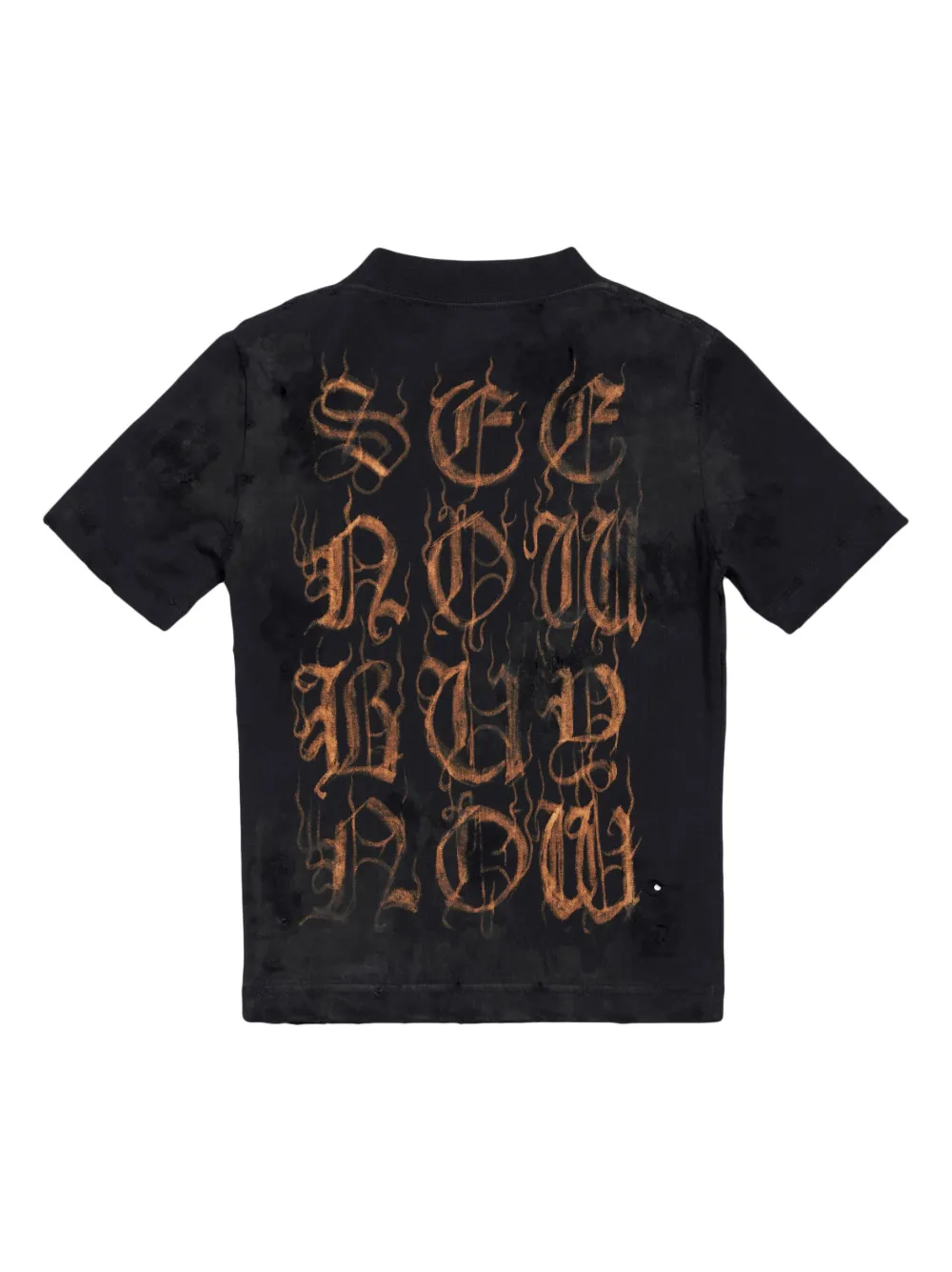 Shop Balenciaga Heavy Metal-artwork Cotton T-shirt In Black