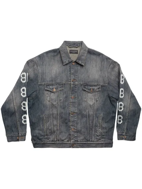 Balenciaga logo-print denim jacket