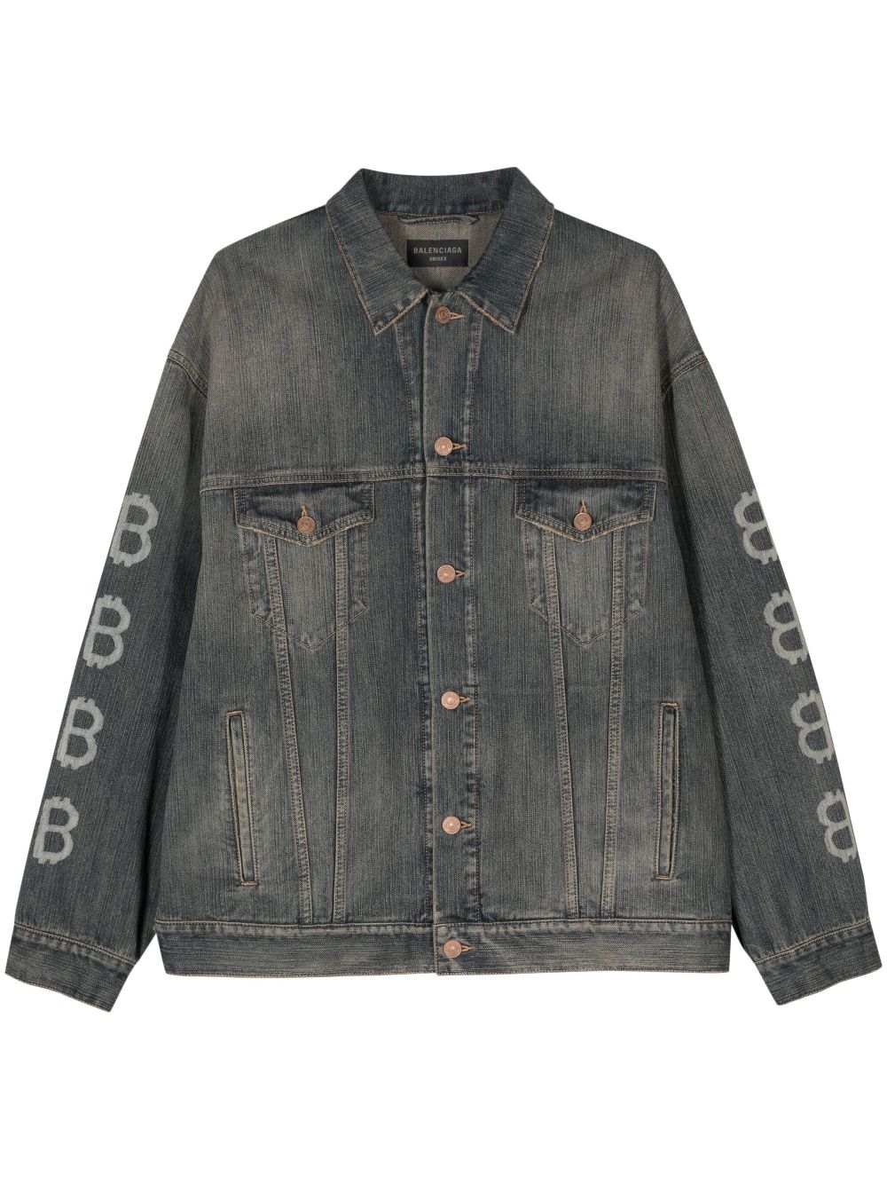 logo-print denim jacket