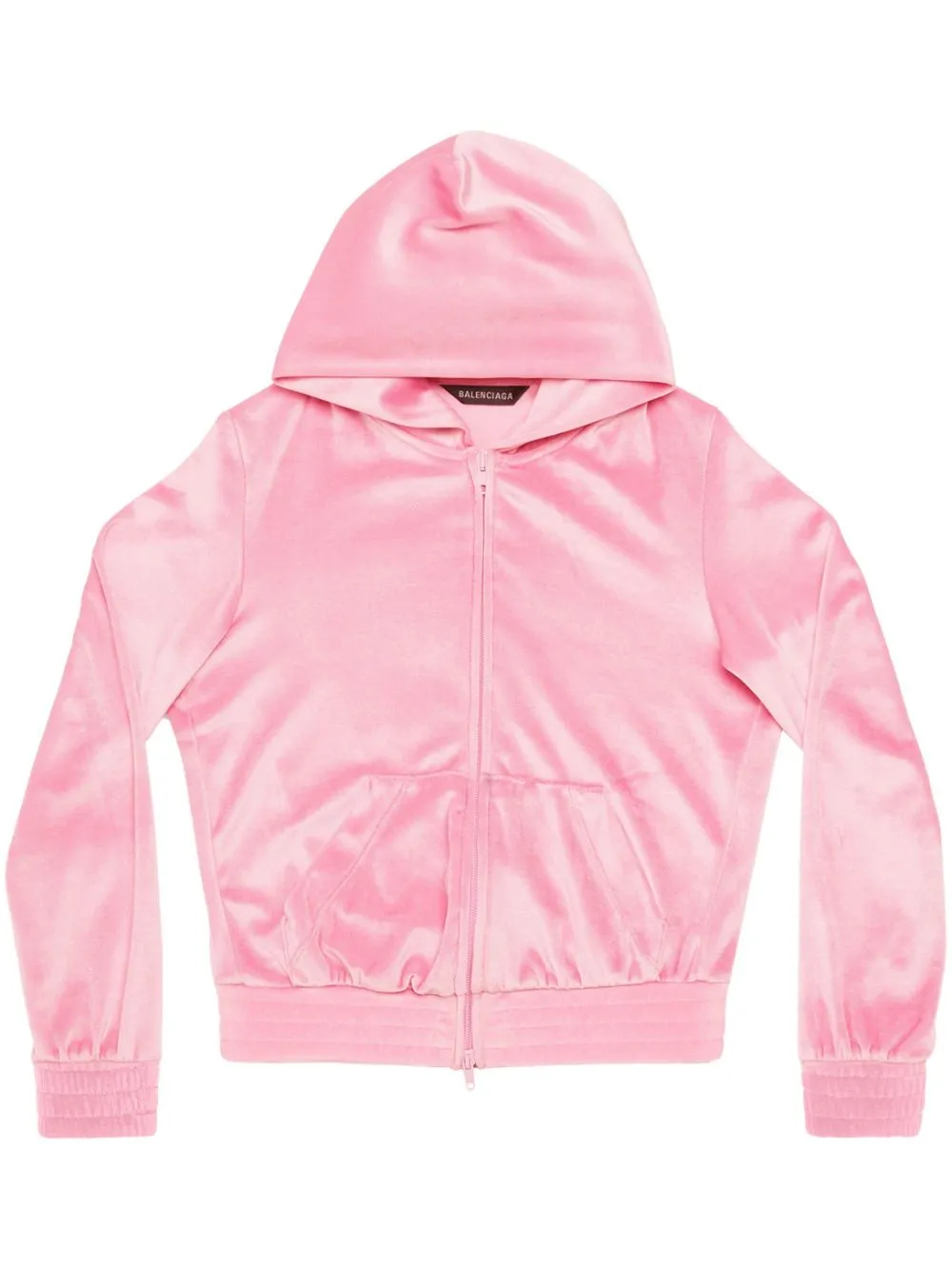 Balenciaga Ladies Pink Bb Paris Strass Zip-up Hoodie In Pink