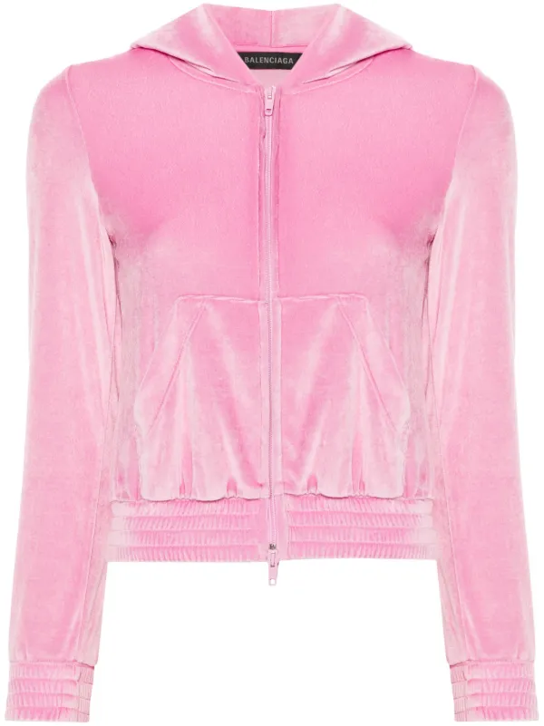 Balenciaga BB Paris zip-up Hoodie | Pink | FARFETCH