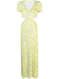 Michael Michael Kors zebra-print cut-out maxi dress - Green