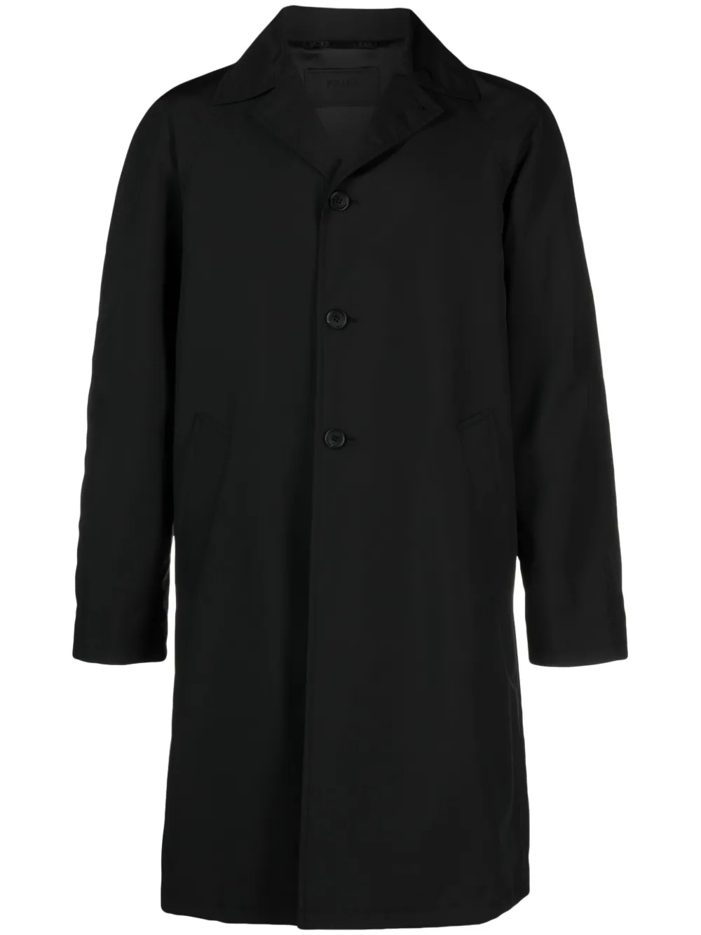 Prada notched collar single-breasted coat – Black