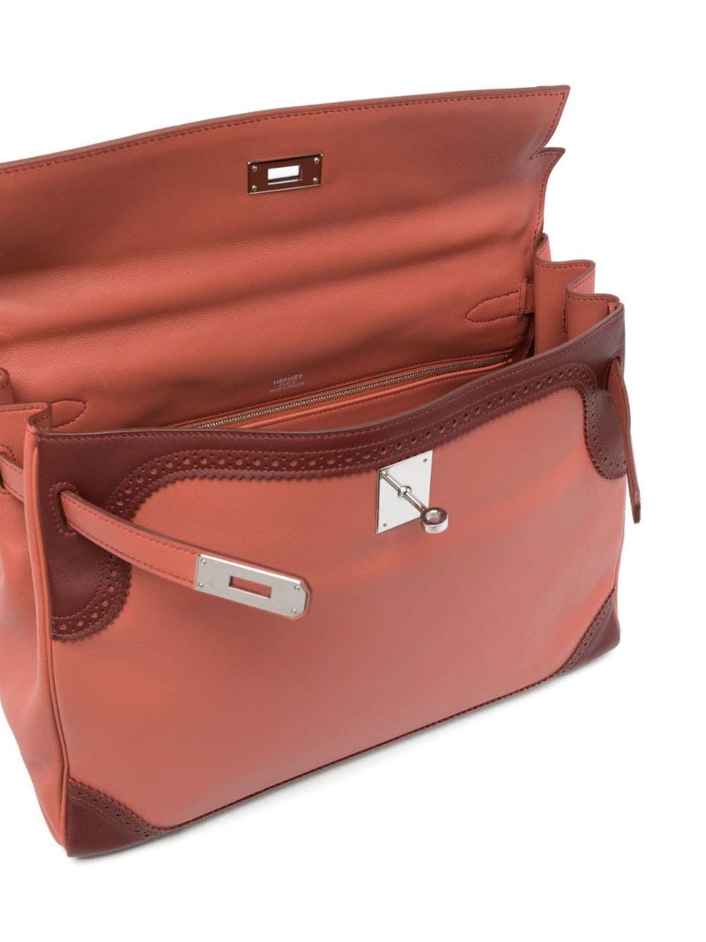 Pre-owned Hermes 2012  Kelly Ghillies 35 Two-way Handbag In Orange