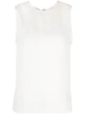 ETRO Pegaso-embroidered silk vest top - White