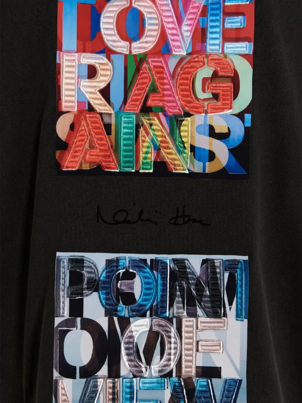 Juun.J T-shirt met geborduurd logo Zwart