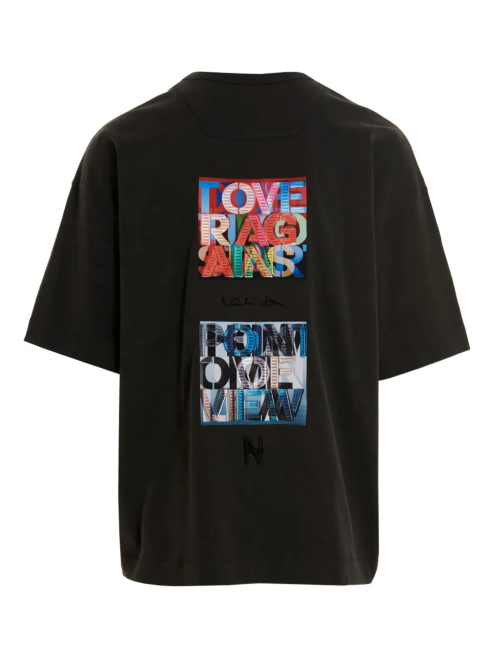 Juun.J logo-embroidered t-shirt - Zwart