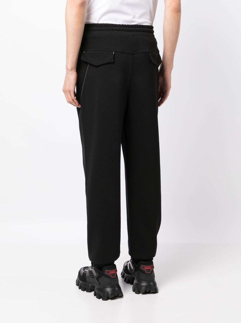 Shop Ader Error Logo-embroidered Cotton Drawstring Trousers In Black