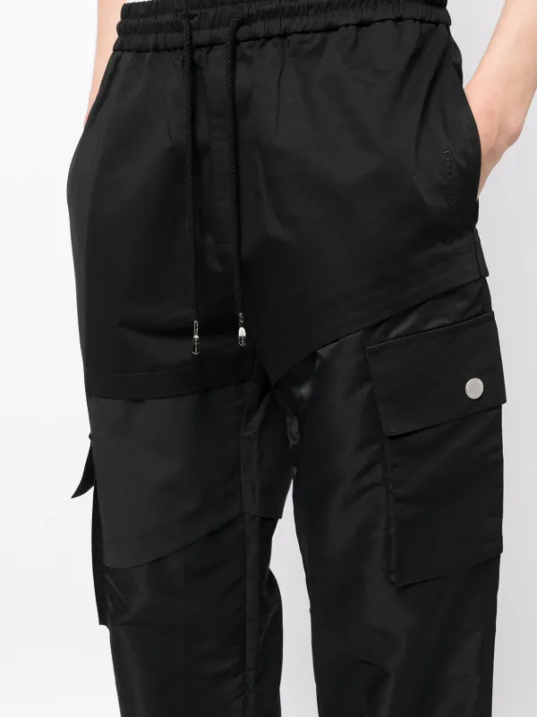 Feng Chen Wang Panelled Drawstring wide-leg Trousers | Black