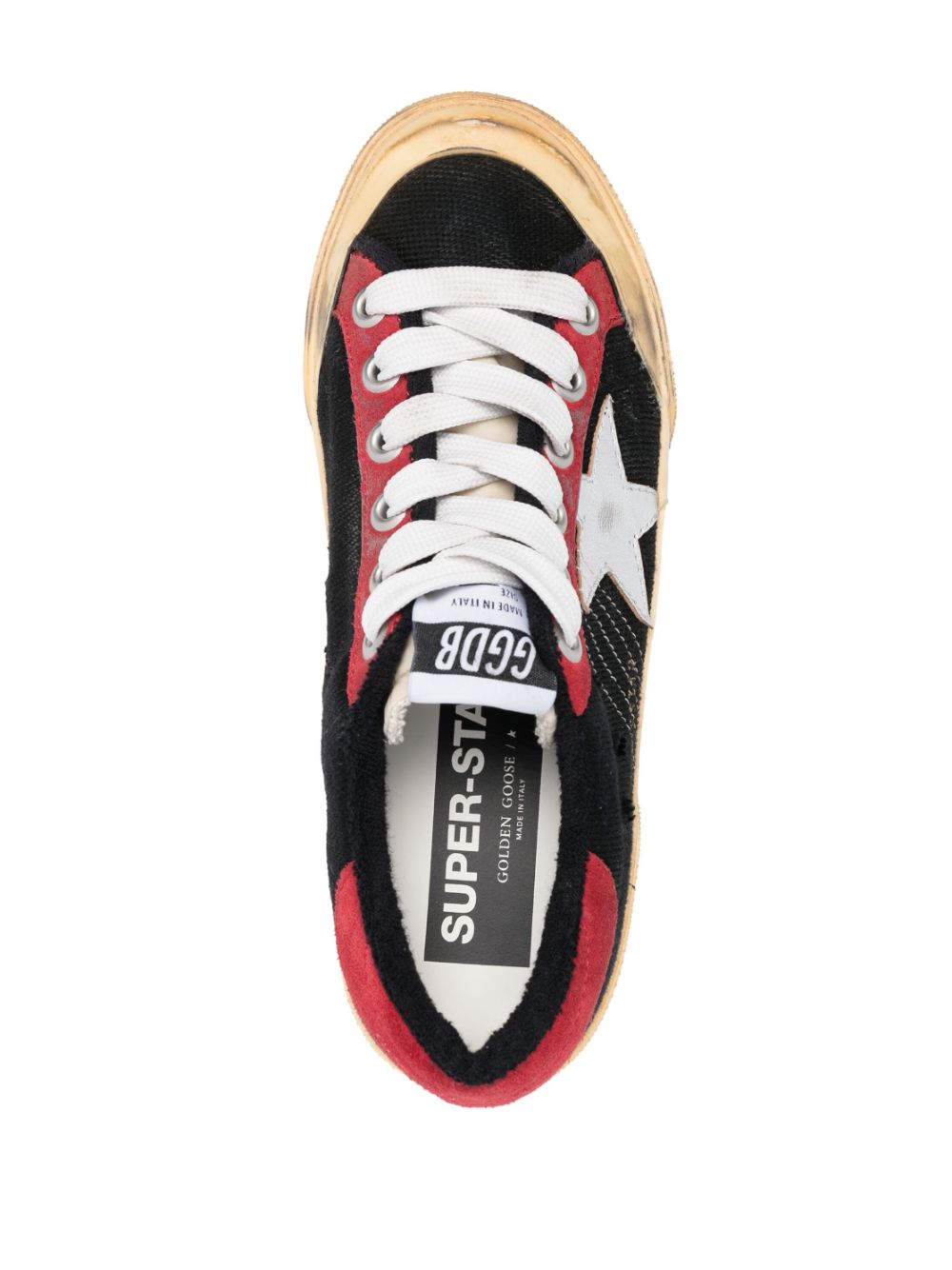 Shop Golden Goose Super-star Mixed Low-top Sneakers In Black