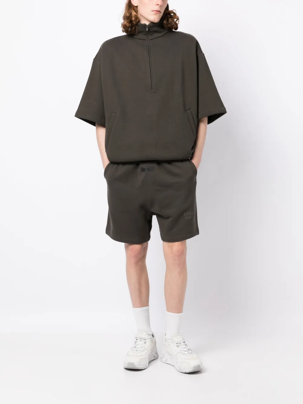 FEAR OF GOD ESSENTIALS Trainingsshorts met logopatch Zwart