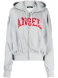 Undercover text-print zip-up hoodie - Grey