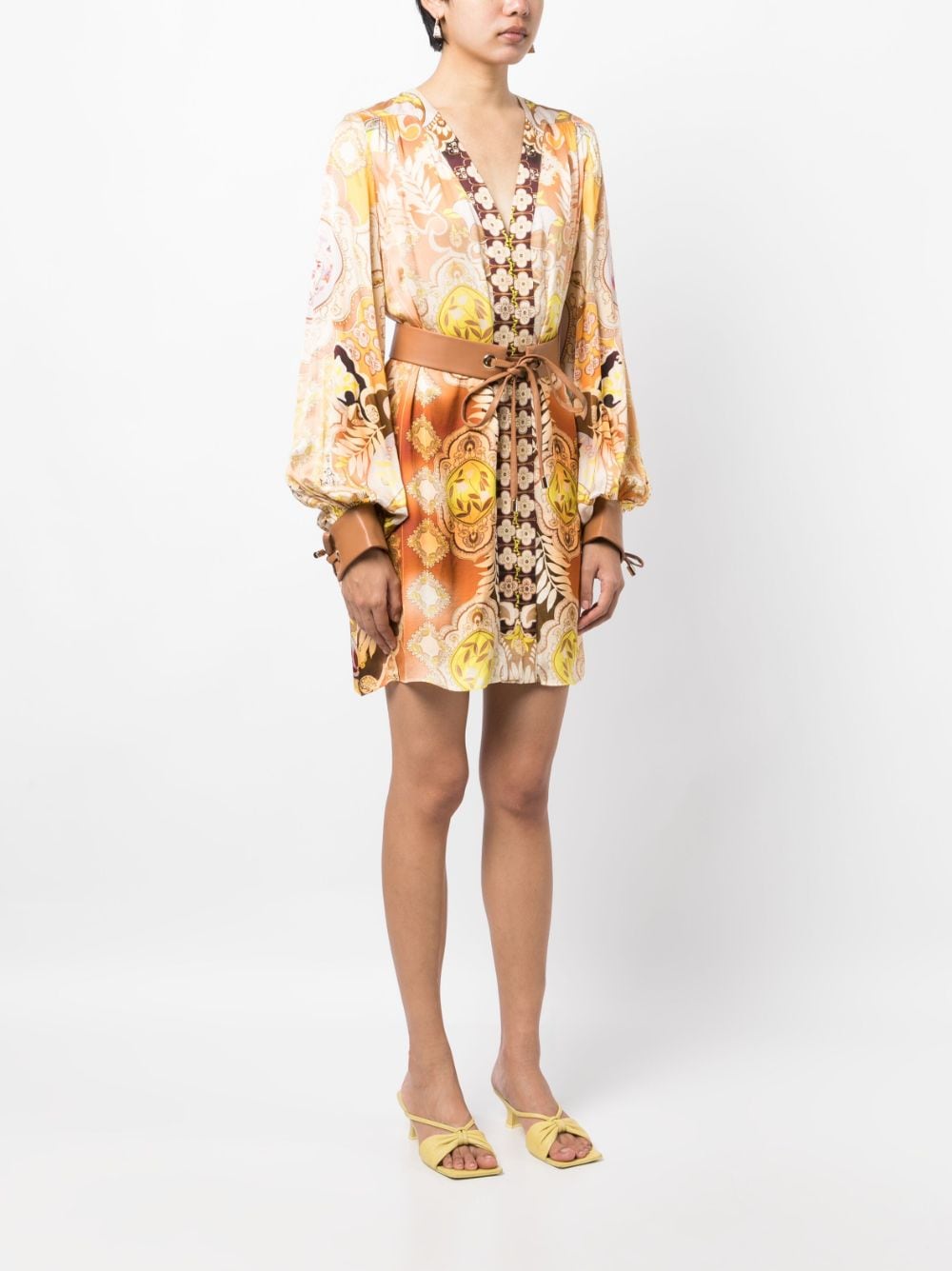 Shop Alexis Abstract-print Dress In Neutrals