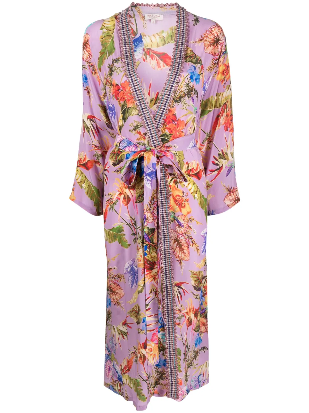 Anjuna Jade floral-print robe coat