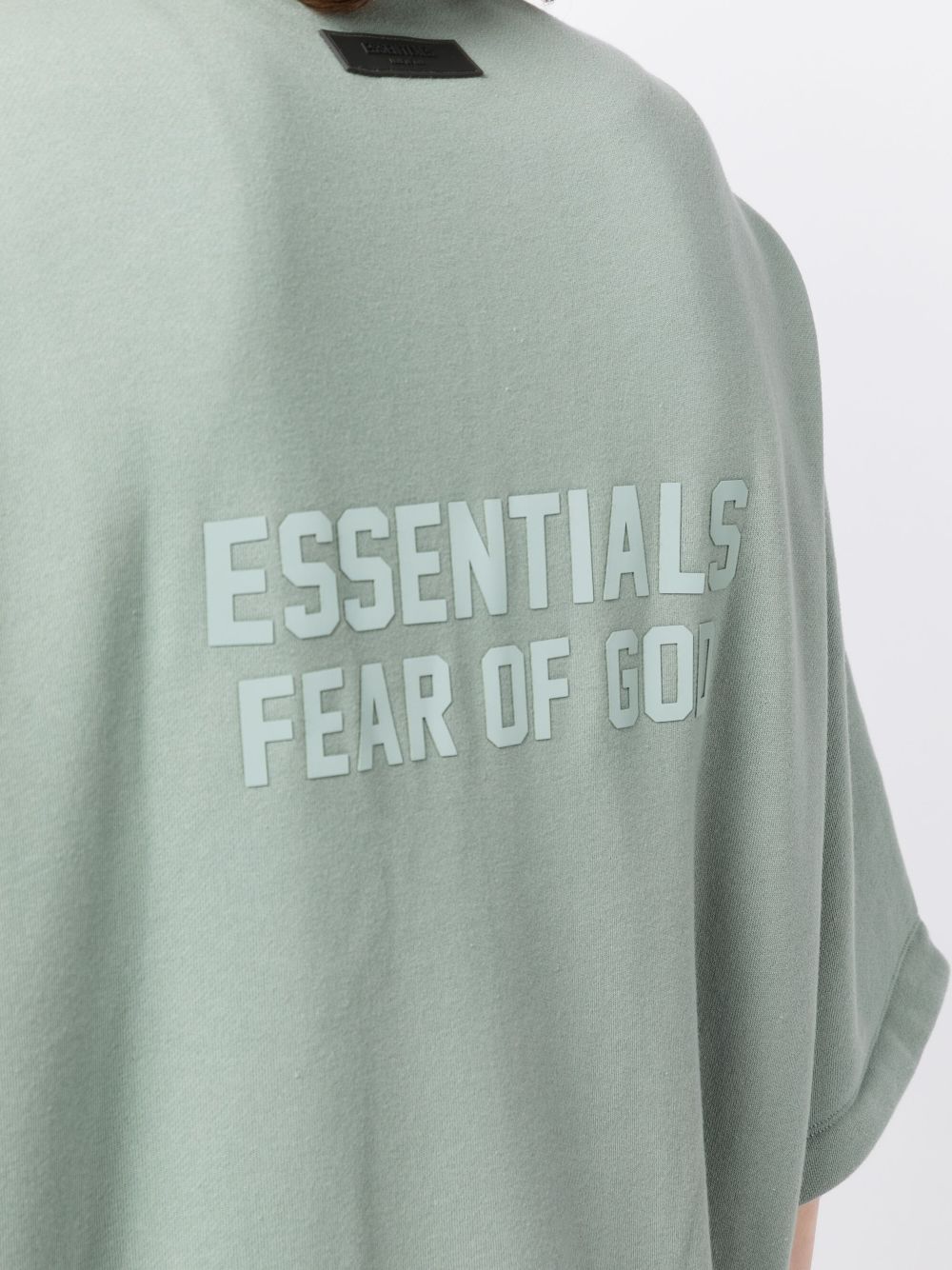 Shop Essentials Drop-shoulder Half-zip Shirt In Green