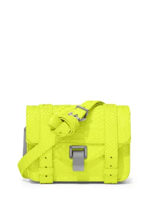 Proenza Schouler Mini Carved Python PS1 Crossbody Bag Yellow FARFETCH AE