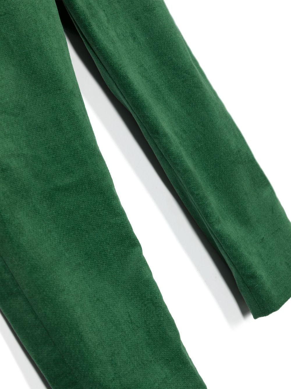 Shop Kenzo Logo-embroidered Velvet Trousers In Green