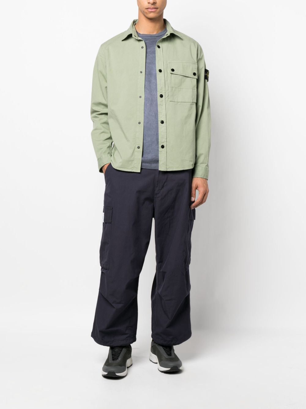 Stone Island Overhemd met patch - Groen