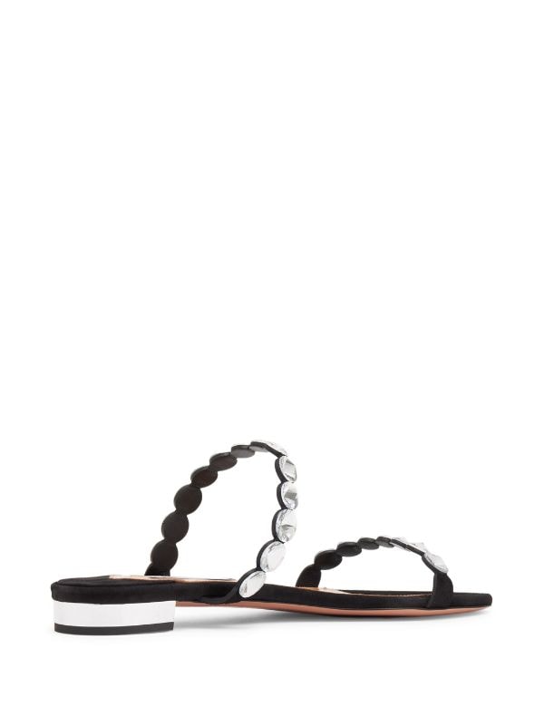 Aquazzura Maxi tequila Suede Flat Sandals Farfetch