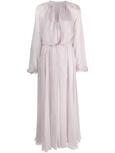 Giorgio Armani - puff-sleeve silk maxi dress