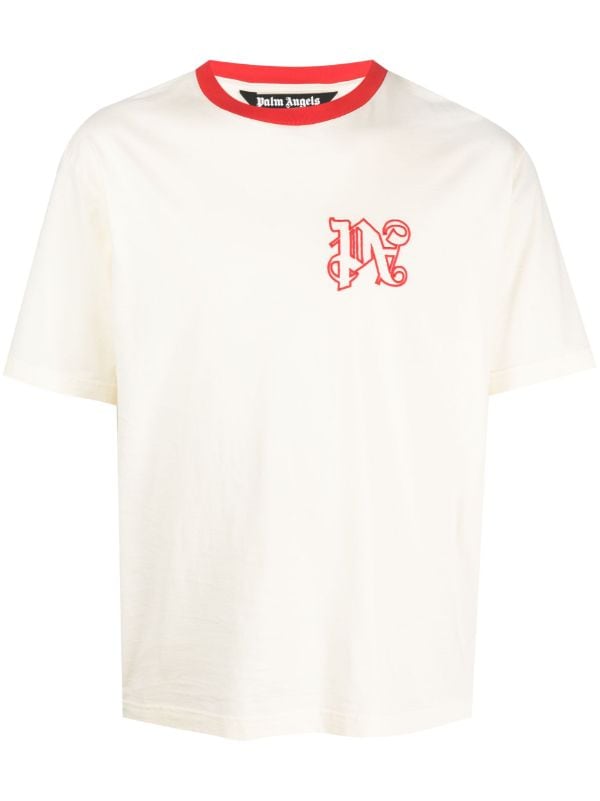 Palm Angels Racing monogram-print T-shirt - Farfetch