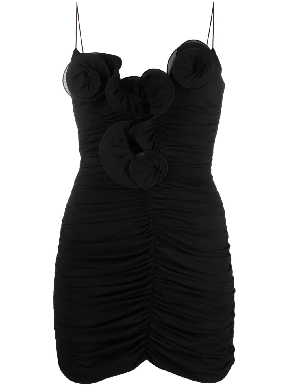 Magda Butrym Flower Decolte Minidress In Schwarz