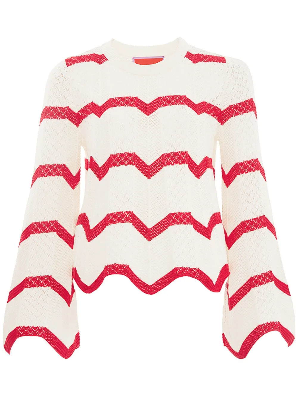 LA DOUBLEJ CHEVRON-KNIT CROPPED JUMPER