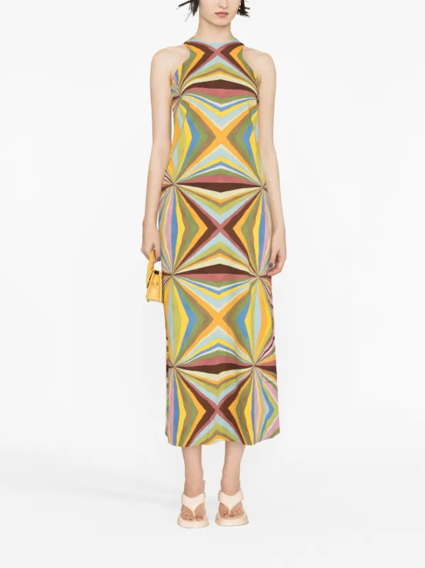 La DoubleJ Racer geometric-print Maxi Dress | Green | FARFETCH