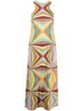 La DoubleJ Racer geometric-print maxi dress - Green