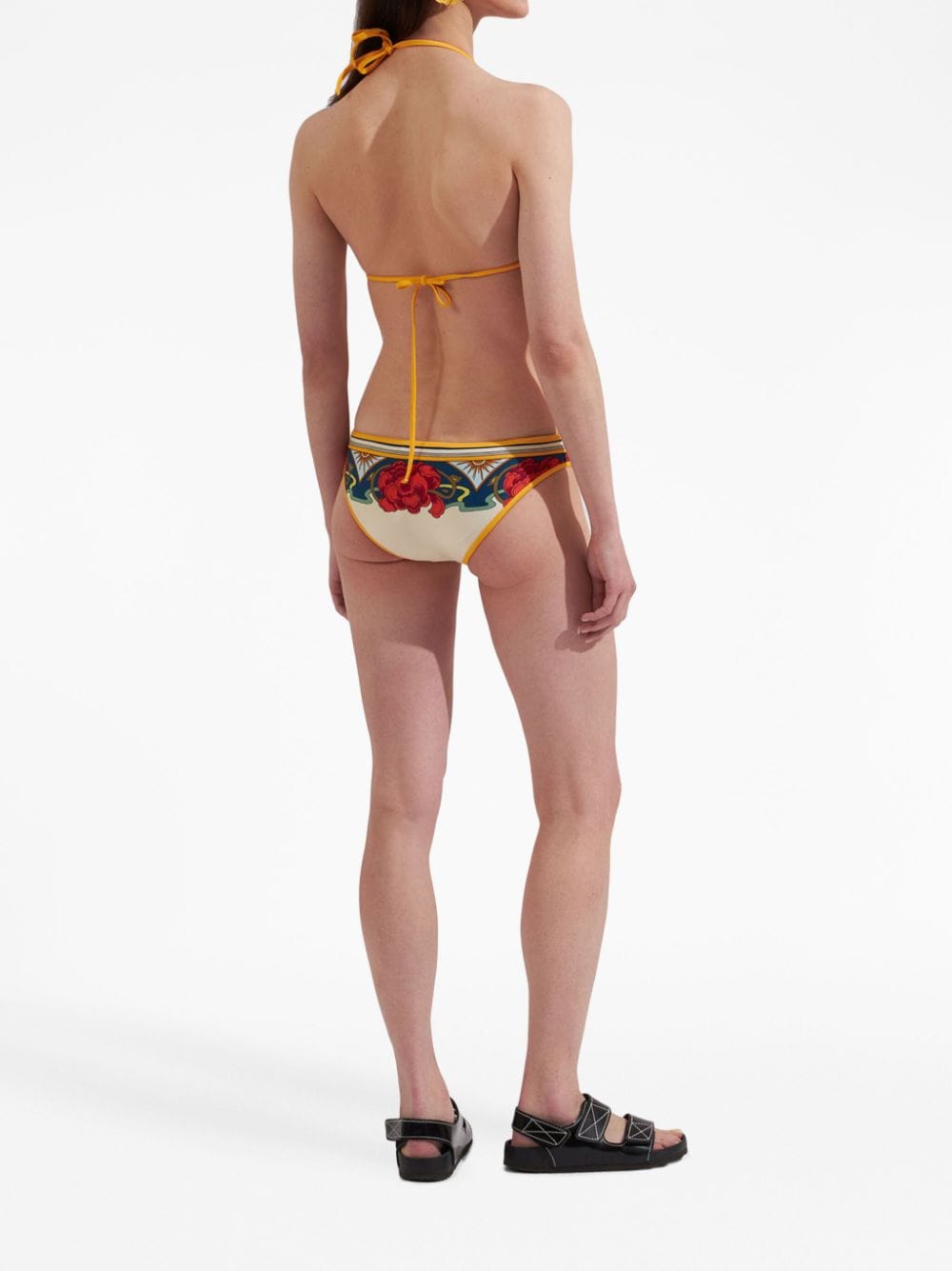 Shop La Doublej Tropical-print Bikini Bottoms In Neutrals