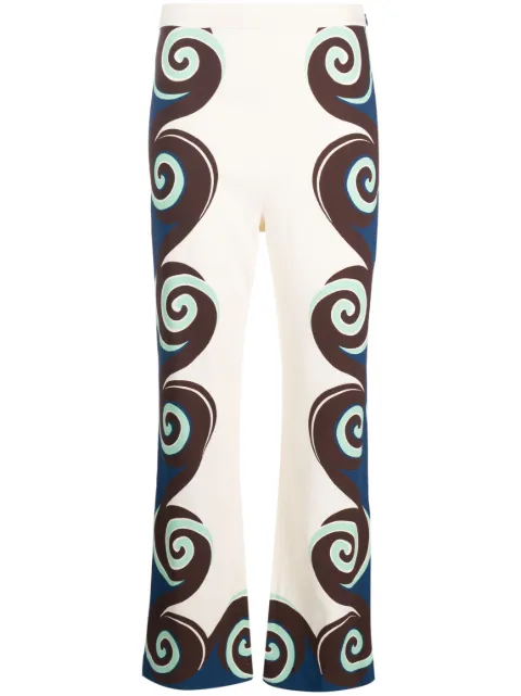 La DoubleJ Stretch geometric-print trousers