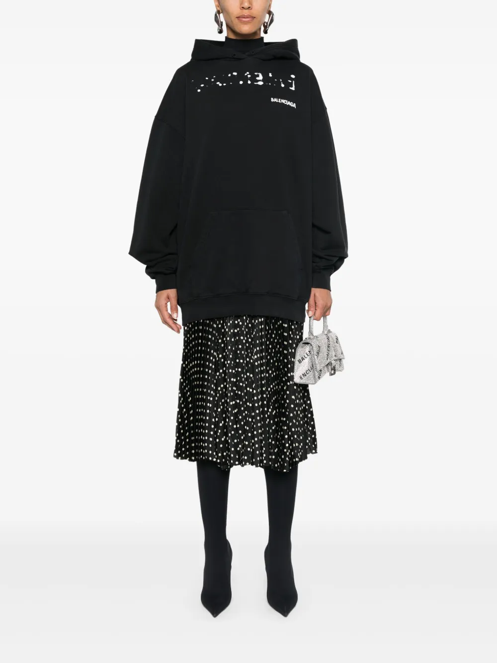 Balenciaga Hoodie met logo - Zwart