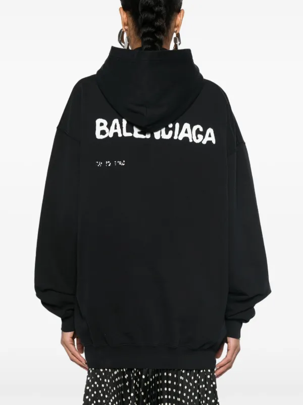 Balenciaga logo-print Hoodie | Black | FARFETCH