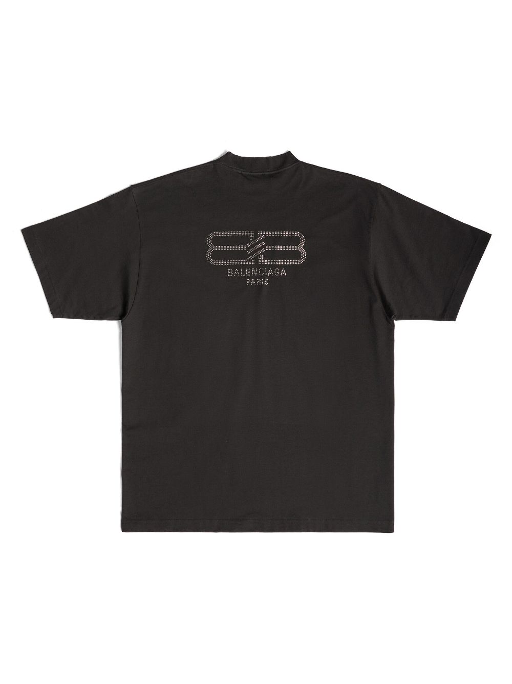 Shop Balenciaga Bb Paris Rhinestone-embellished T-shirt In Black