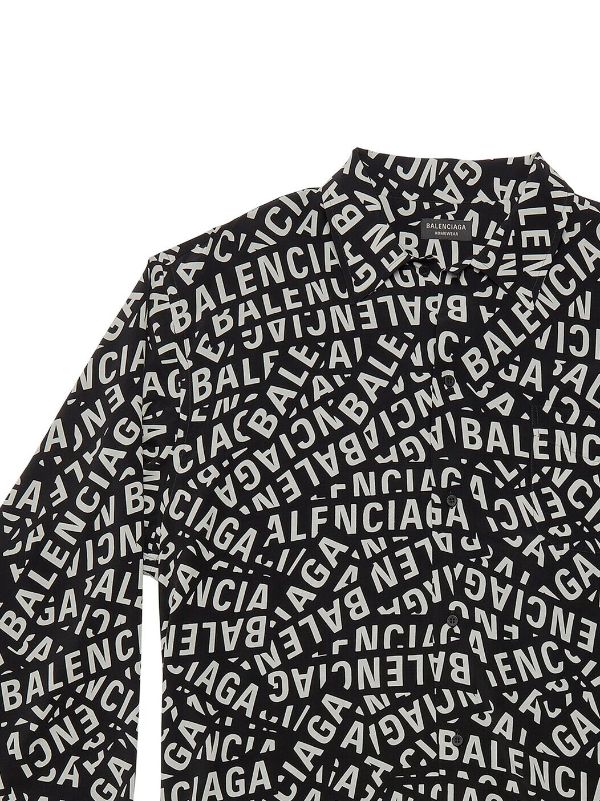 Balenciaga Logo-Print Long Sleeve Shirt