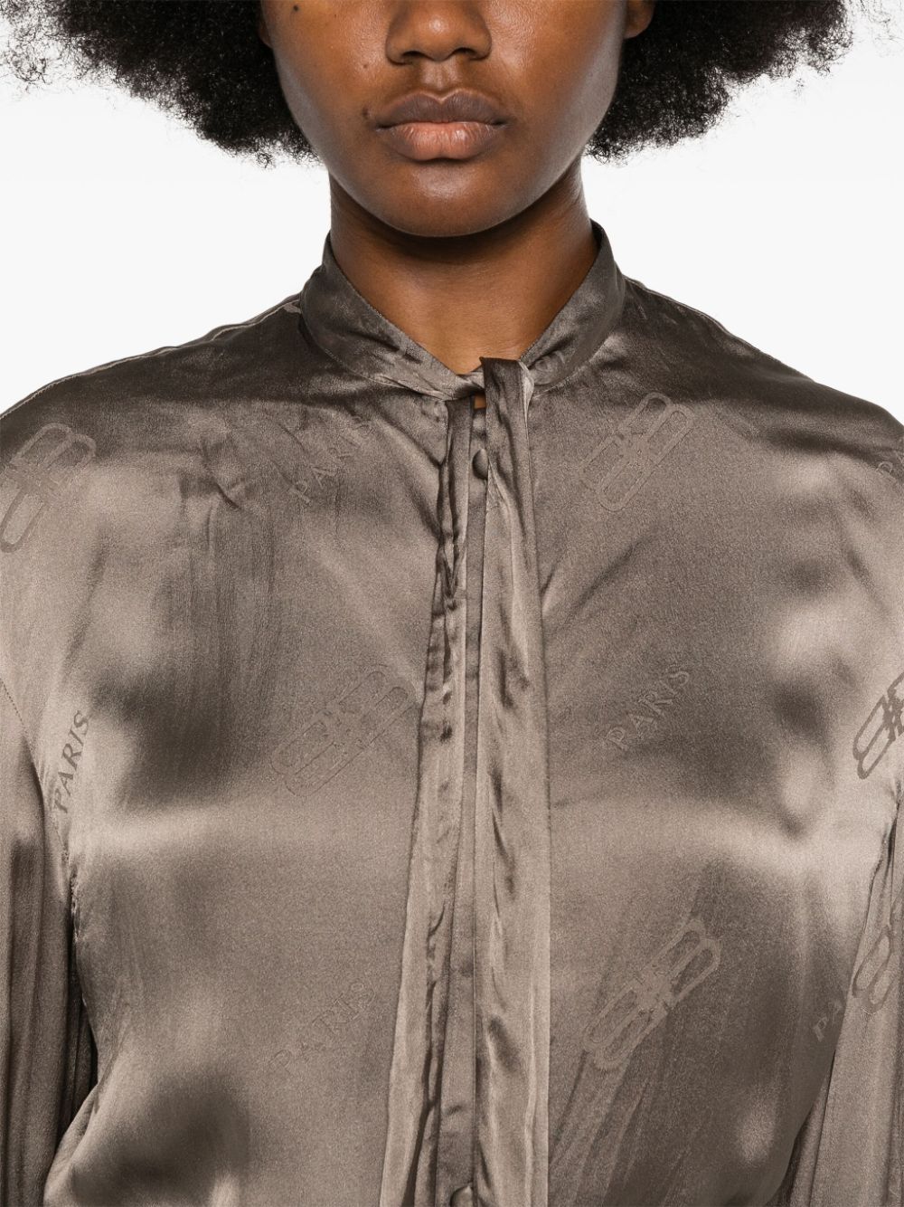 Balenciaga BB logo-print silk shirt Women