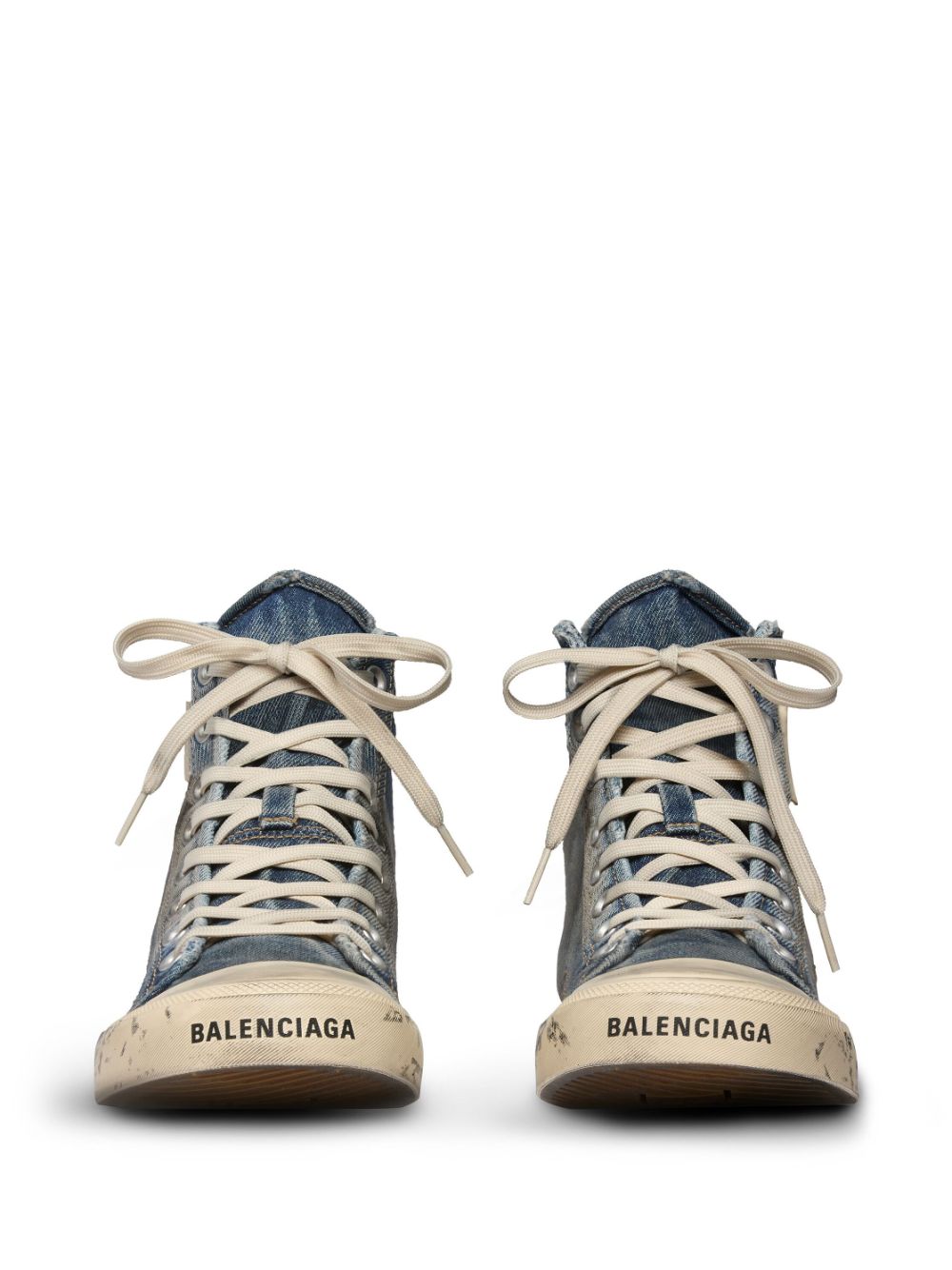 Shop Balenciaga Paris High-top Sneakers In Blue