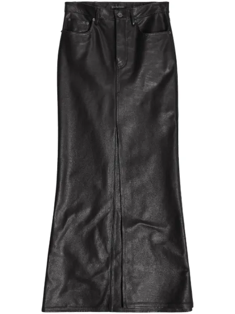 Balenciaga leather mid-rise maxiskirt
