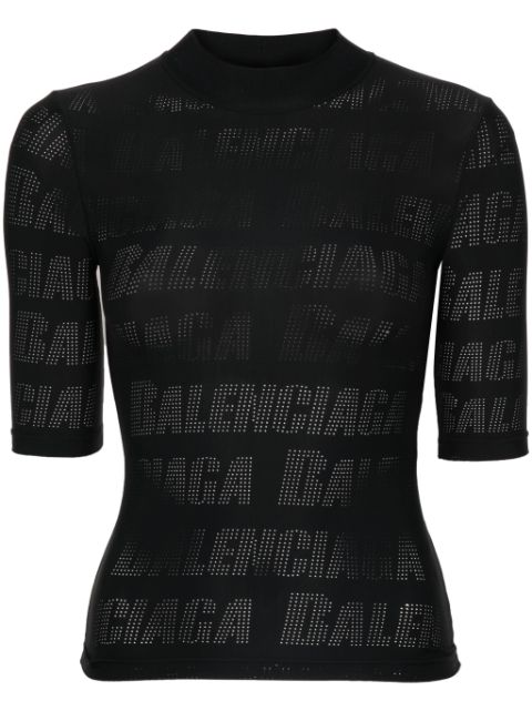 Balenciaga perforated-logo T-shirt Women