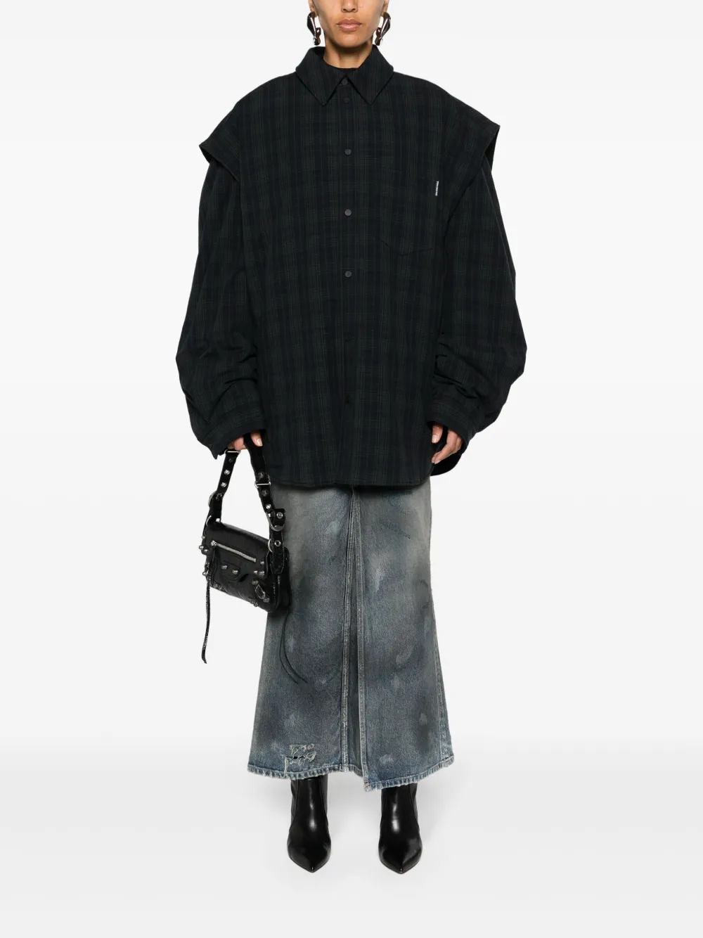 Balenciaga Shirt met afneembare mouwen Grijs