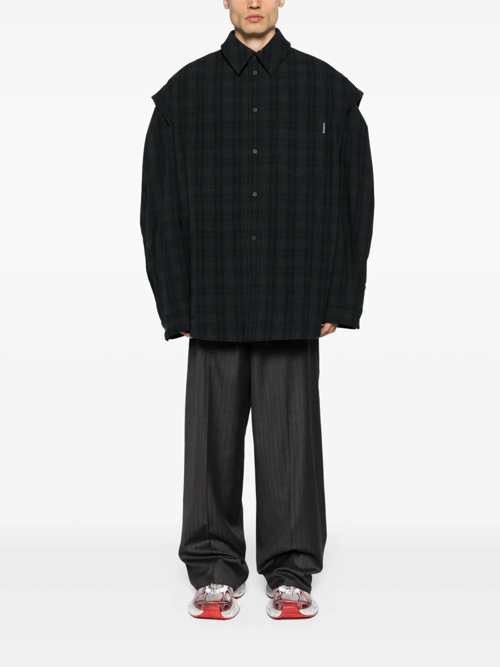 Balenciaga Shirt met afneembare mouwen Grijs