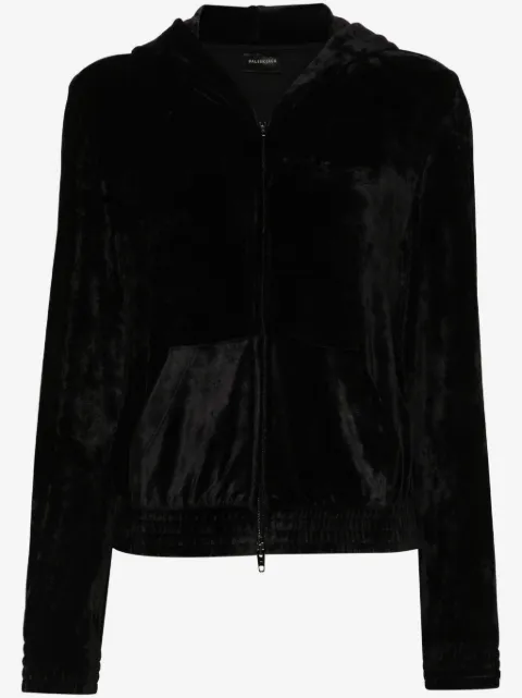 Balenciaga hoodie en velours BB Paris à fermeture zippée