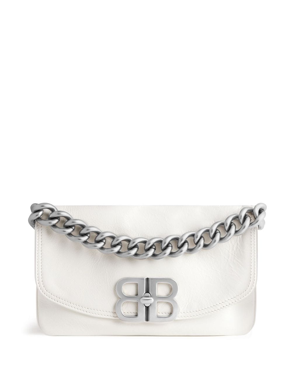 Shop Balenciaga Small Bb Soft Shoulder Bag In White