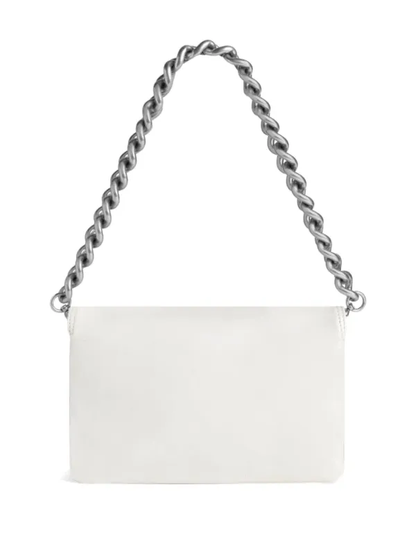 Balenciaga Small BB Soft Flap Leather Shoulder Bag | White