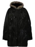 Balenciaga faux fur-trim hooded parka - Black