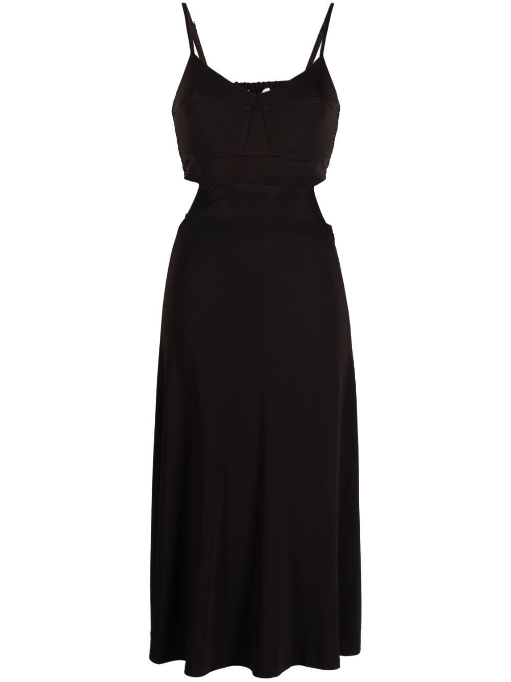 Shop Michael Kors Cut-out Detail Midi Dress In Black