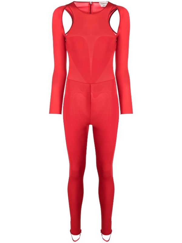 Red capri hot sale jumpsuit