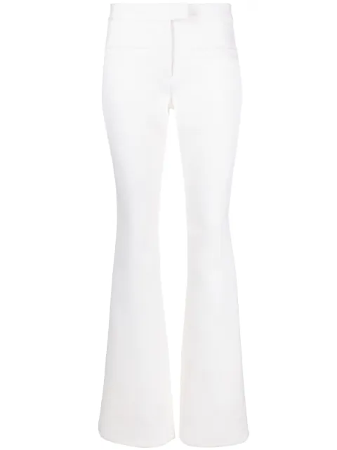 Courrèges crepe-texture bootcut trousers
