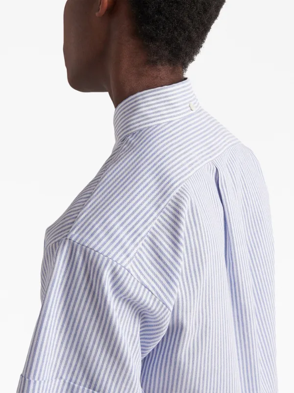 Prada Striped Cropped Oxford Shirt - Farfetch